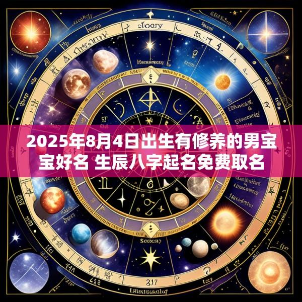 2025年8月4日出生有修养的男宝宝好名 生辰八字起名免费取名