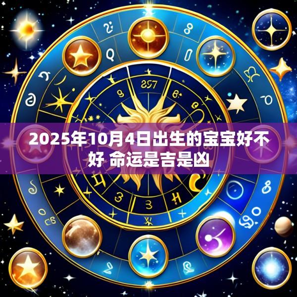 2025年10月4日出生的宝宝好不好 命运是吉是凶