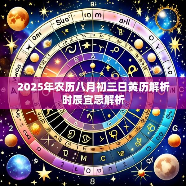 2025年农历八月初三日黄历解析时辰宜忌解析