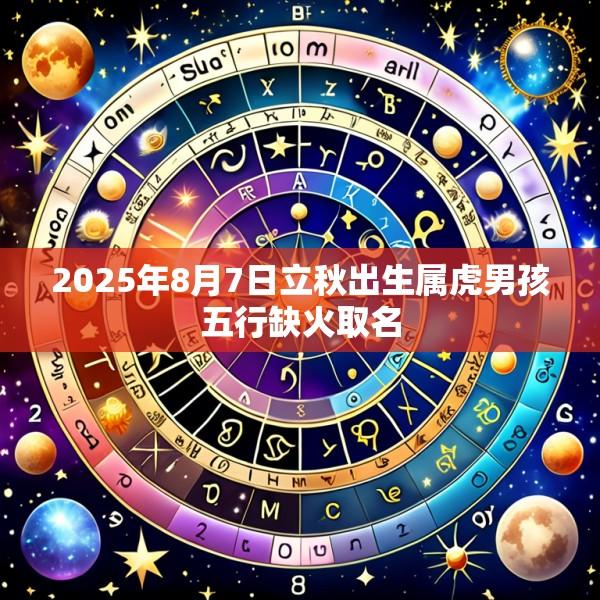 2025年8月7日立秋出生属虎男孩五行缺火取名