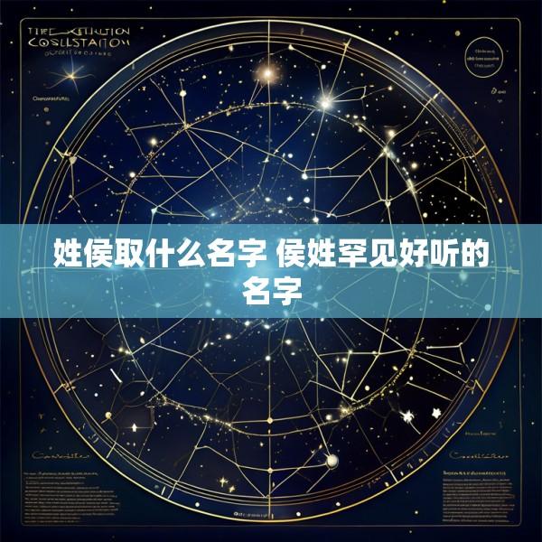 姓侯取什么名字 侯姓罕见好听的名字