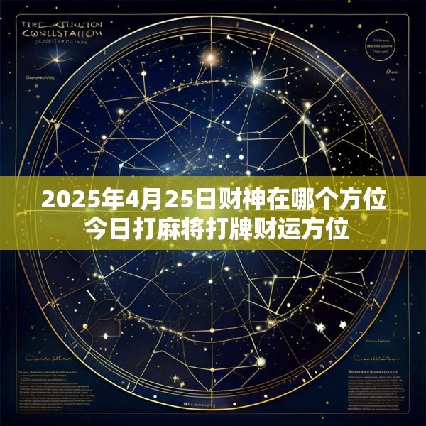 2025年4月25日财神在哪个方位 今日打麻将打牌财运方位