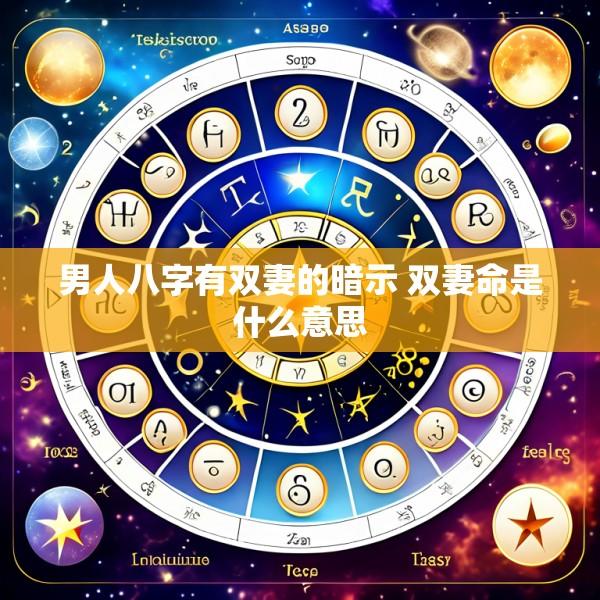 男人八字有双妻的暗示 双妻命是什么意思