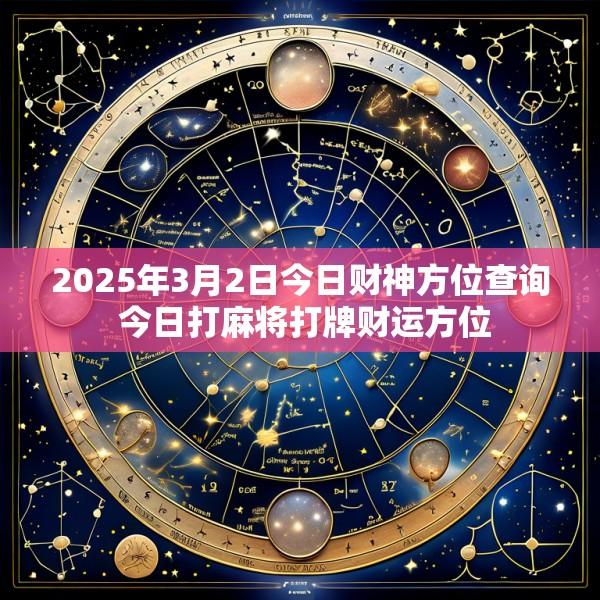 2025年3月2日今日财神方位查询 今日打麻将打牌财运方位