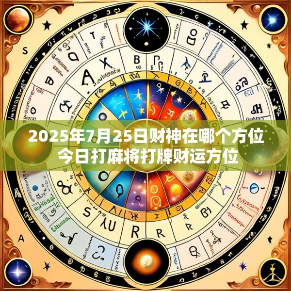 2025年7月25日财神在哪个方位 今日打麻将打牌财运方位