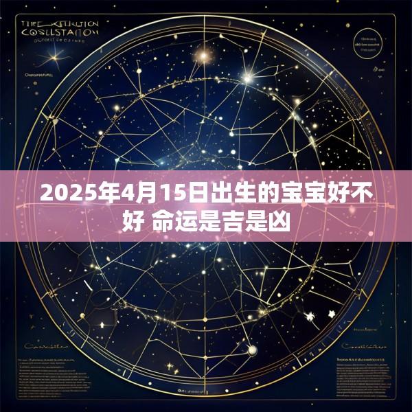 2025年4月15日出生的宝宝好不好 命运是吉是凶