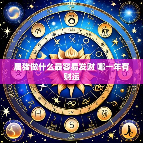 属猪做什么最容易发财 哪一年有财运