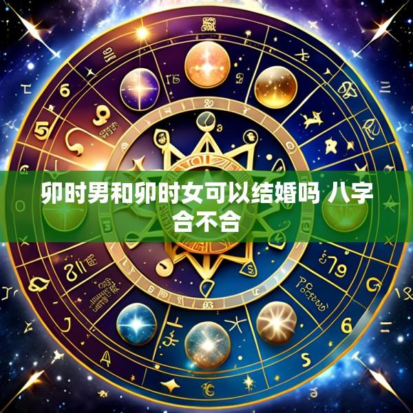 卯时男和卯时女可以结婚吗 八字合不合