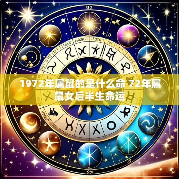 1972年属鼠的是什么命 72年属鼠女后半生命运