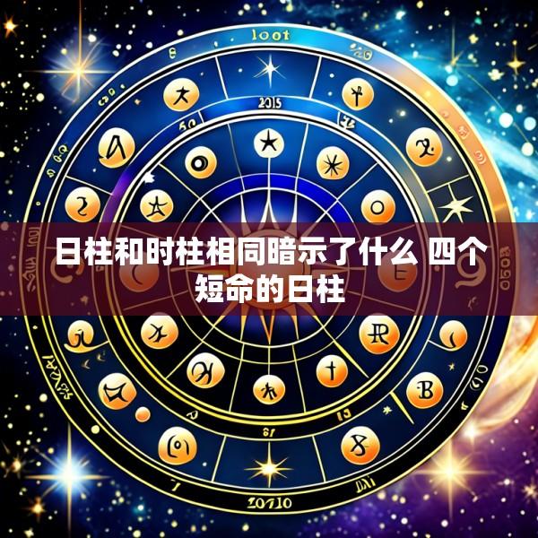 日柱和时柱相同暗示了什么 四个短命的日柱