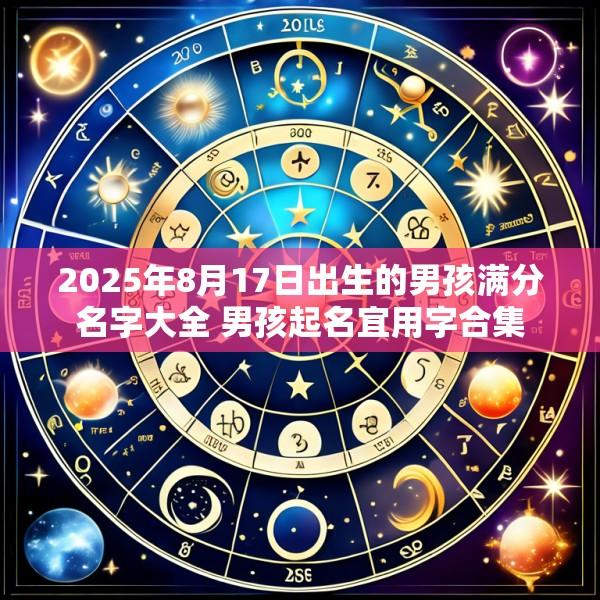 2025年8月17日出生的男孩满分名字大全 男孩起名宜用字合集