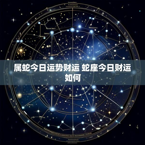 属蛇今日运势财运 蛇座今日财运如何