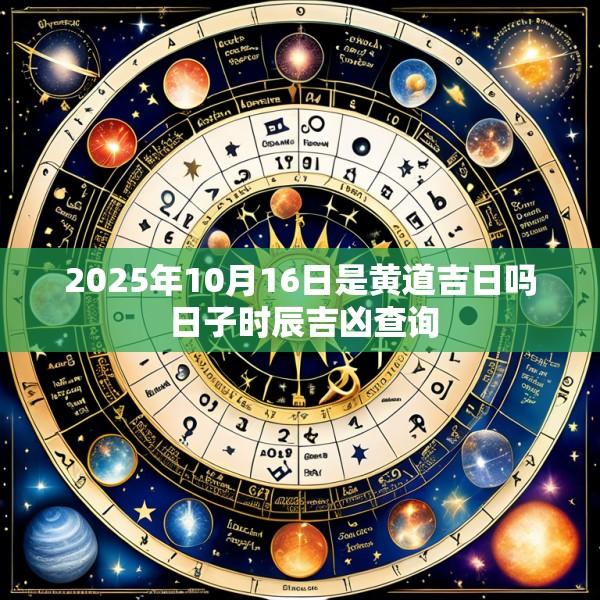 2025年10月16日是黄道吉日吗 日子时辰吉凶查询