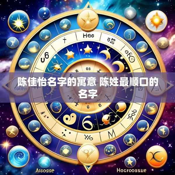 陈佳怡名字的寓意 陈姓最顺口的名字