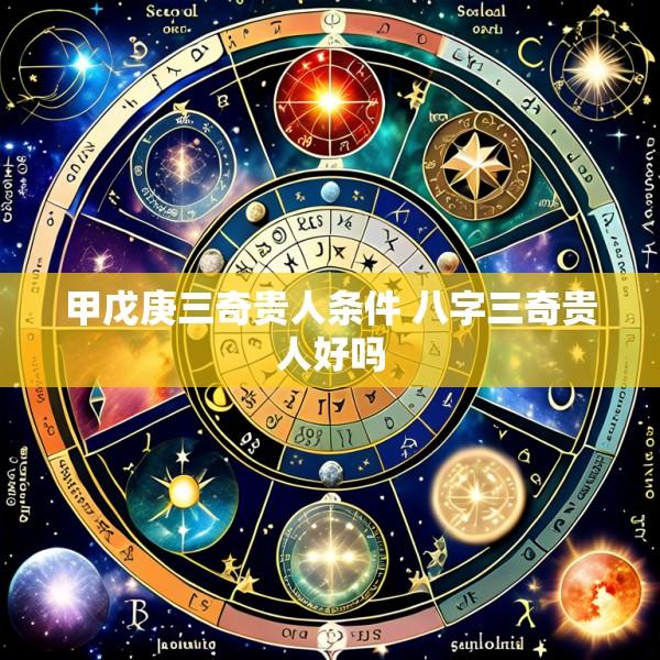 甲戊庚三奇贵人条件 八字三奇贵人好吗