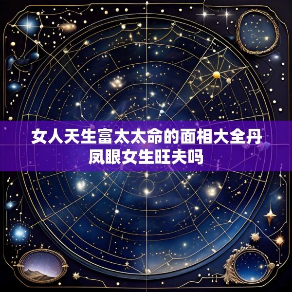 女人天生富太太命的面相大全丹凤眼女生旺夫吗