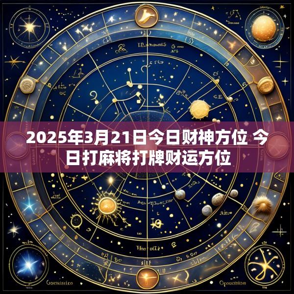 2025年3月21日今日财神方位 今日打麻将打牌财运方位