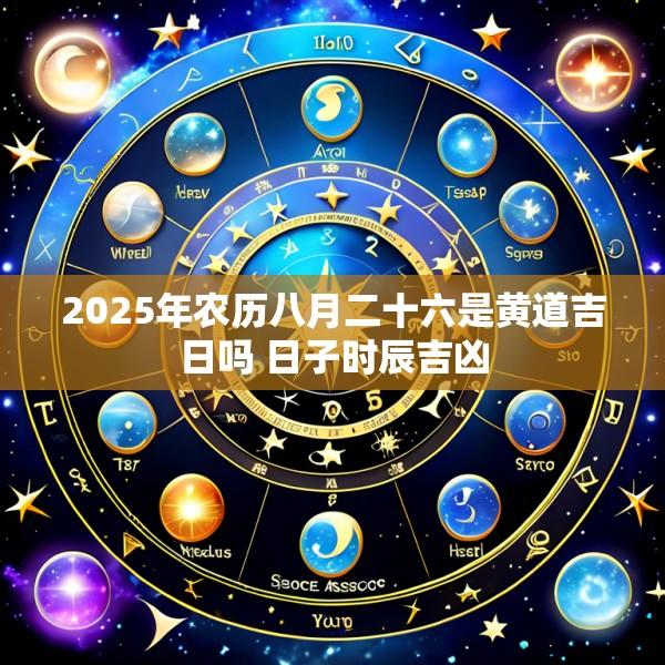 2025年农历八月二十六是黄道吉日吗 日子时辰吉凶