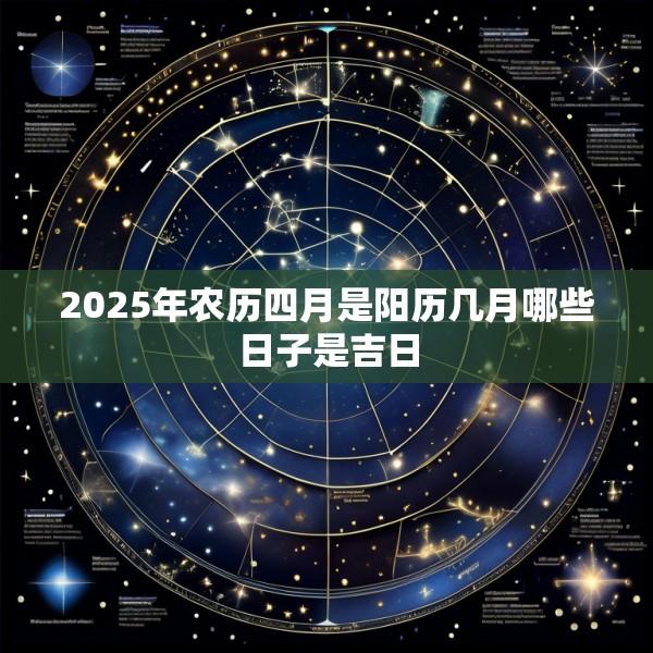 2025年农历四月是阳历几月哪些日子是吉日