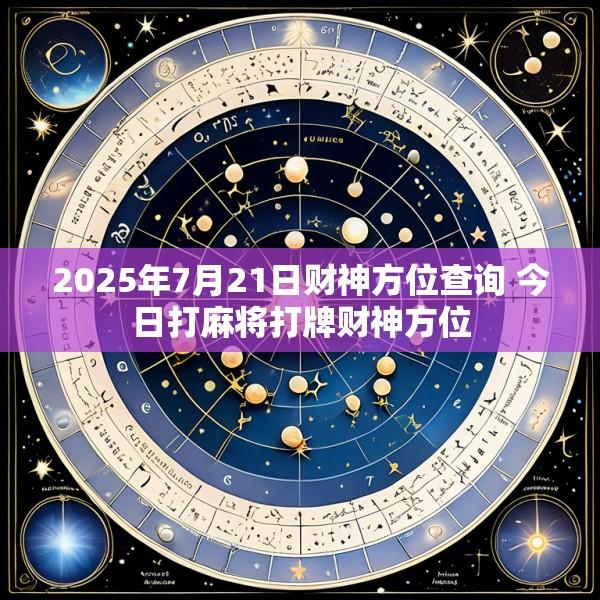 2025年7月21日财神方位查询 今日打麻将打牌财神方位