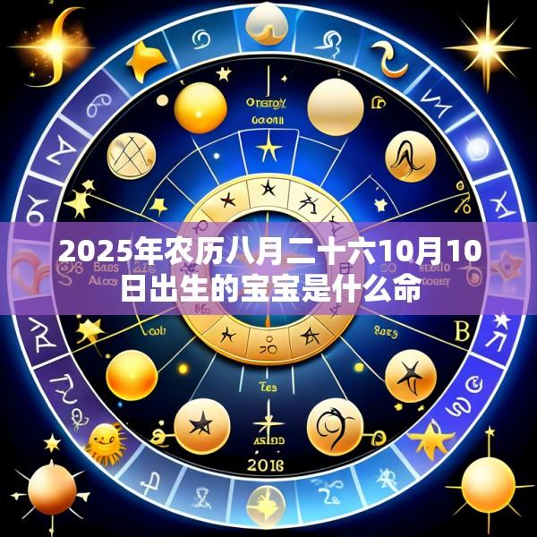 2025年农历八月二十六10月10日出生的宝宝是什么命