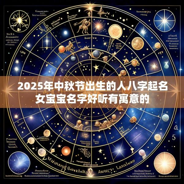 2025年中秋节出生的人八字起名女宝宝名字好听有寓意的