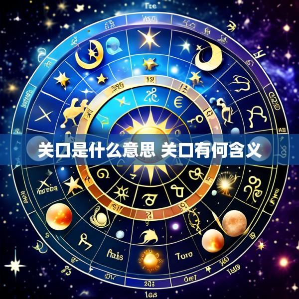 关口是什么意思 关口有何含义