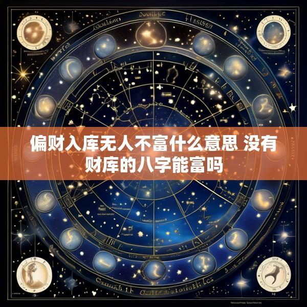 偏财入库无人不富什么意思 没有财库的八字能富吗
