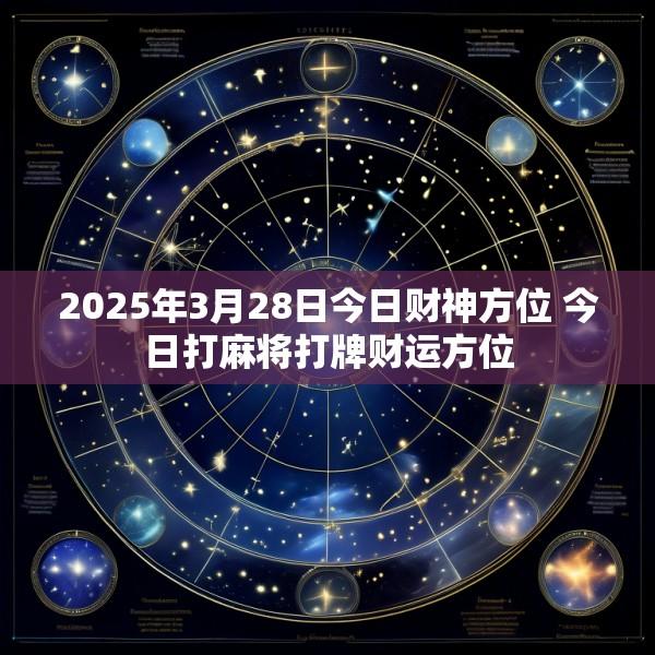 2025年3月28日今日财神方位 今日打麻将打牌财运方位