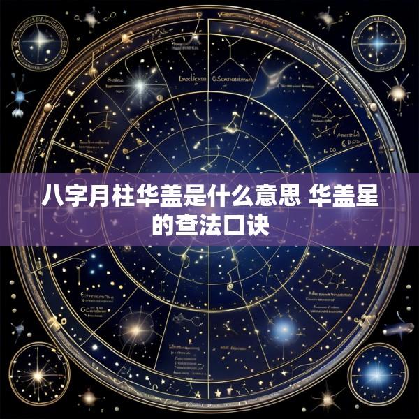 八字月柱华盖是什么意思 华盖星的查法口诀