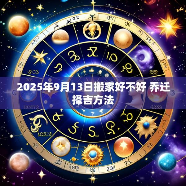 2025年9月13日搬家好不好 乔迁择吉方法