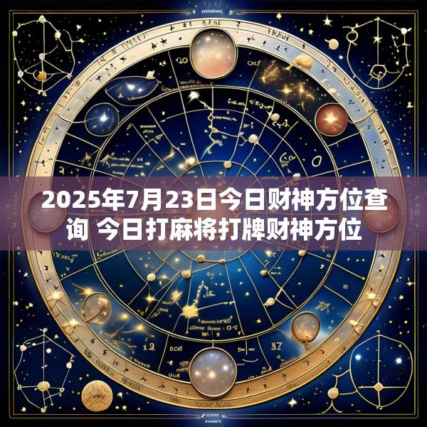 2025年7月23日今日财神方位查询 今日打麻将打牌财神方位