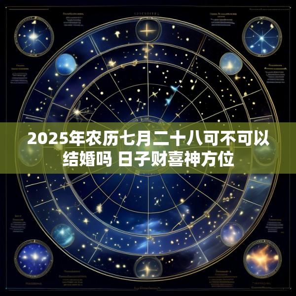 2025年农历七月二十八可不可以结婚吗 日子财喜神方位