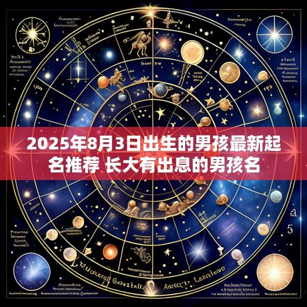 2025年8月3日出生的男孩最新起名推荐 长大有出息的男孩名