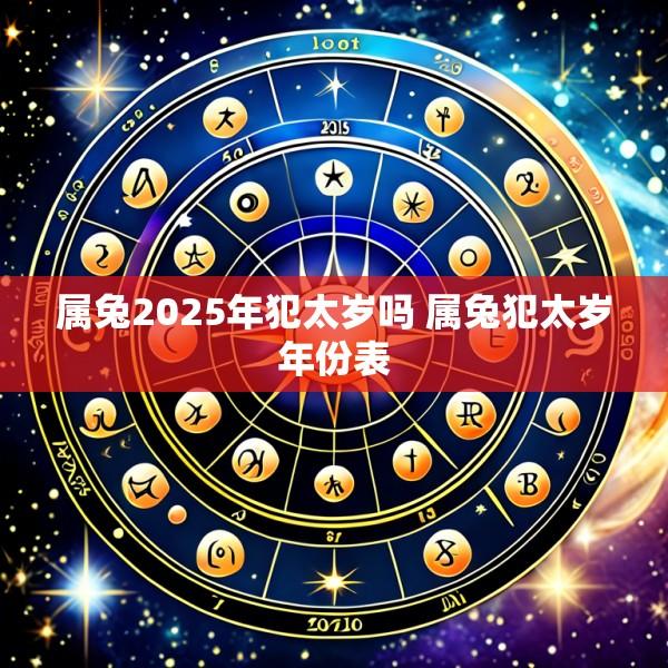 属兔2025年犯太岁吗 属兔犯太岁年份表