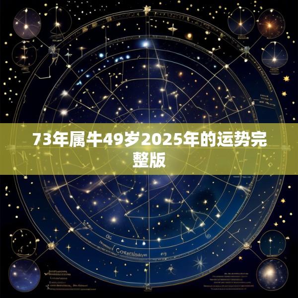 73年属牛49岁2025年的运势完整版