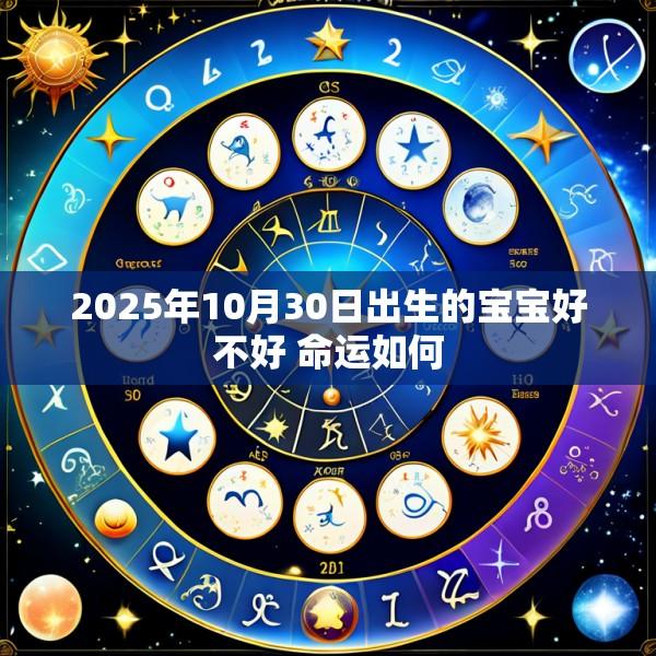 2025年10月30日出生的宝宝好不好 命运如何