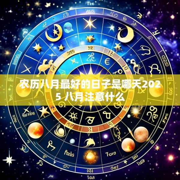 农历八月最好的日子是哪天2025 八月注意什么