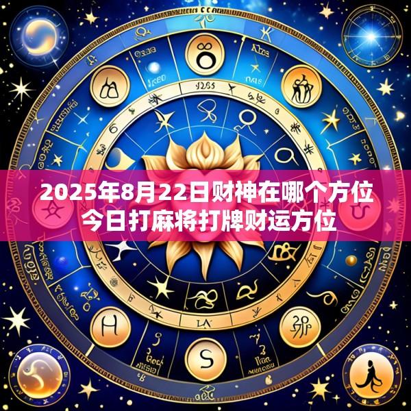 2025年8月22日财神在哪个方位 今日打麻将打牌财运方位