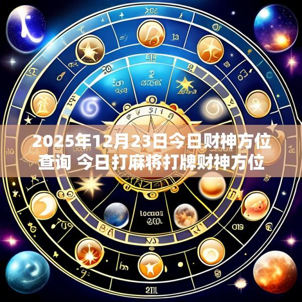 2025年12月23日今日财神方位查询 今日打麻将打牌财神方位