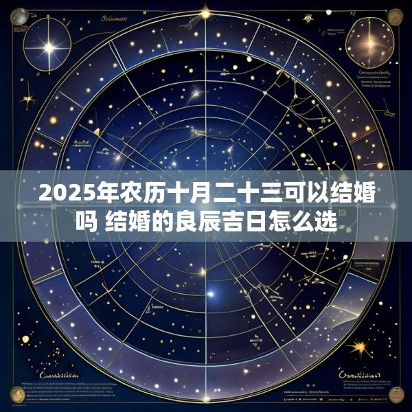 2025年农历十月二十三可以结婚吗 结婚的良辰吉日怎么选