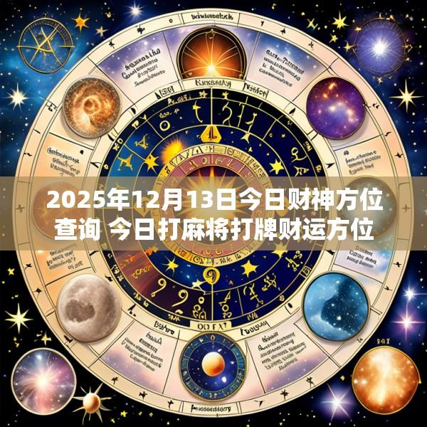 2025年12月13日今日财神方位查询 今日打麻将打牌财运方位