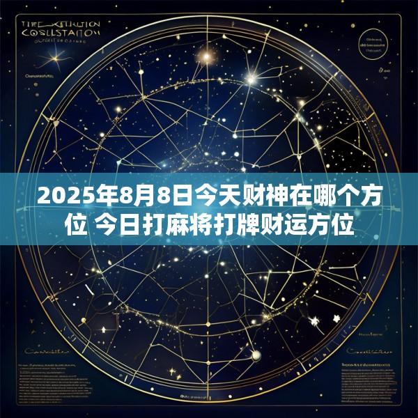 2025年8月8日今天财神在哪个方位 今日打麻将打牌财运方位