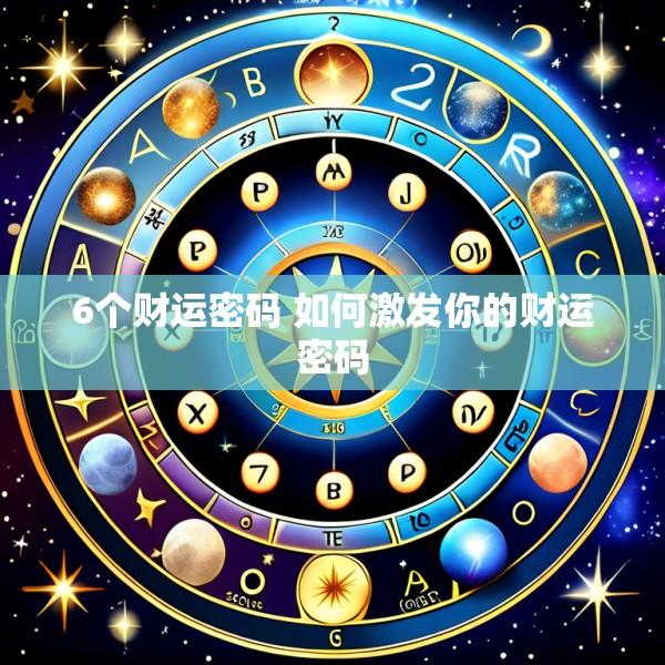 6个财运密码 如何激发你的财运密码