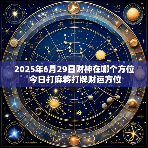 2025年6月29日财神在哪个方位 今日打麻将打牌财运方位