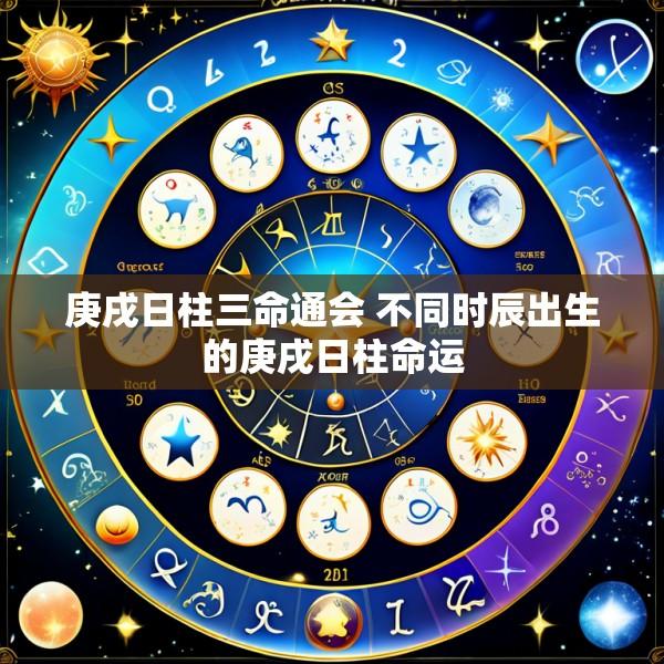 庚戌日柱三命通会 不同时辰出生的庚戌日柱命运