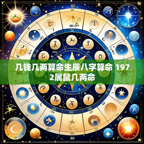 几钱几两算命生辰八字算命 1972属鼠几两命