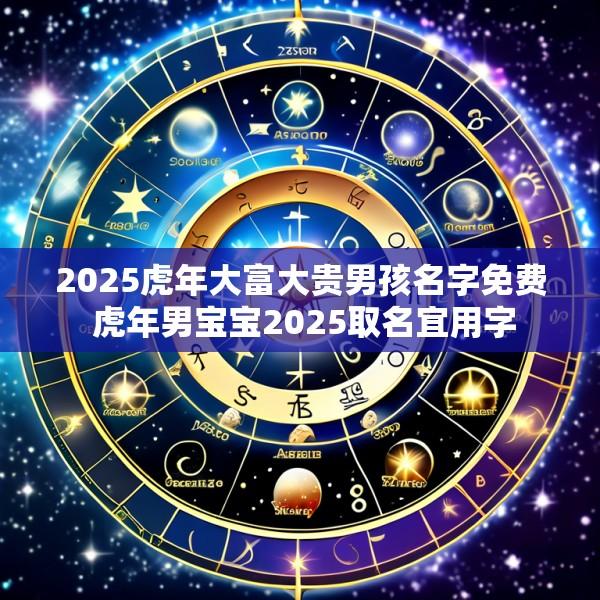 2025虎年大富大贵男孩名字免费 虎年男宝宝2025取名宜用字