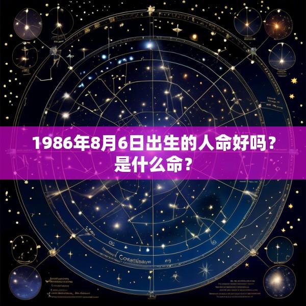 1986年8月6日出生的人命好吗？是什么命？