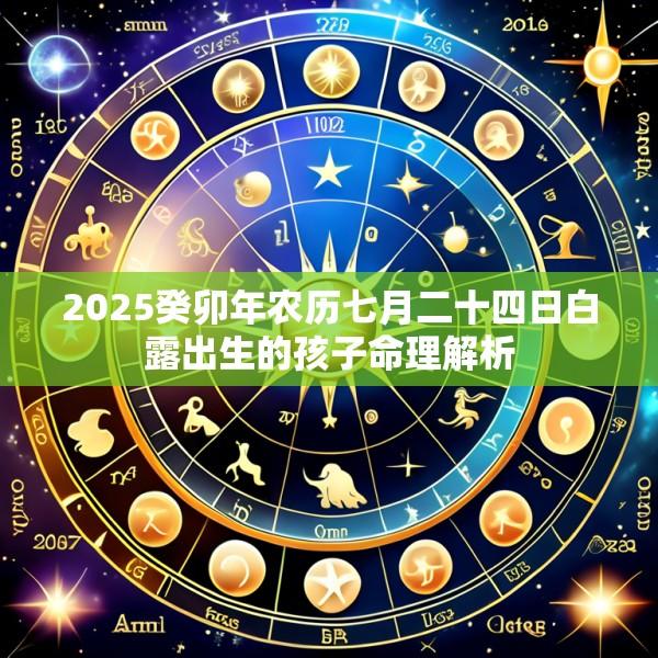 2025癸卯年农历七月二十四日白露出生的孩子命理解析